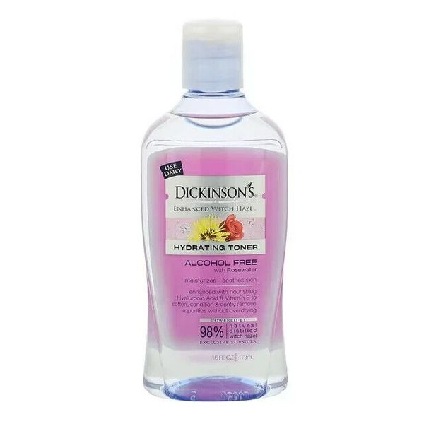 Dickinson's Enhanced Witch Hazel Hydrating Toner With Rosewater, 3.3 fl oz