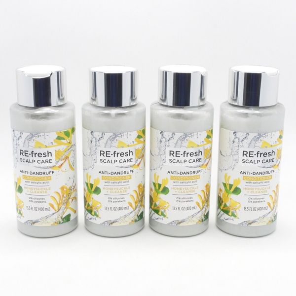RE-fresh Scalp Care Anti-Dandruff Conditioner 13.5oz (Honeysuckle) Pack of 4
