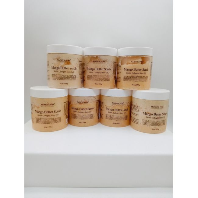 7-Pack Majestic Pure Mango Butter Body Scrub With Biotin, Collagen, Stem Cell