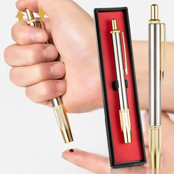 Blood Lancet Pen, Blood Lancing Pen Cupping Acupuncture Lancet Pen Stainless Steel Lancet Device Blood Test Pen