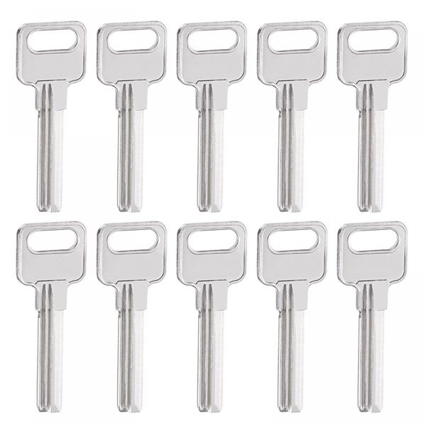 sourcing map Key Blank, 35mm Length 2 Slot Brass New Uncut Replacement Tool 10 Pcs