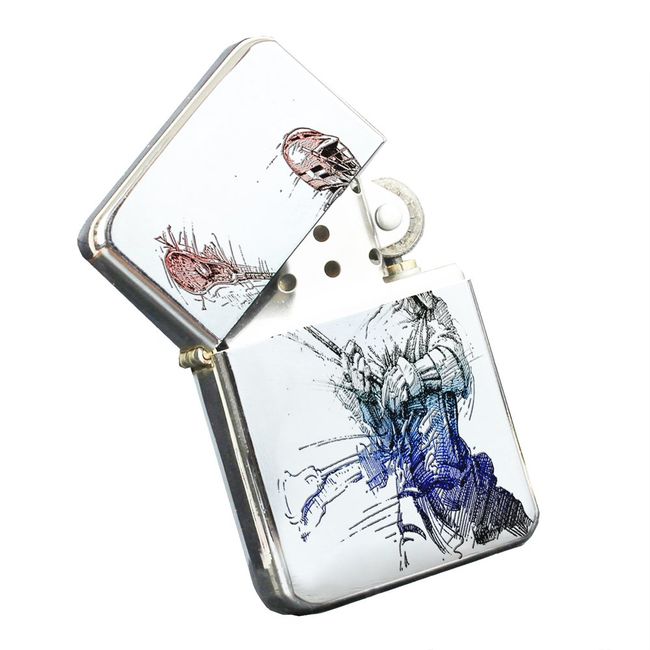 Elements of Space Lacrosse Player - Silver Chrome Pocket Lighter