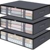 3-Pack Foldable Storage Bins Clothes Blanket under Bed Organizing Containers