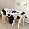 Walmsco Tablecloth Black White Cow Decor For Dining Room Kitchen Rectangular Table Cover 132 * 178cm