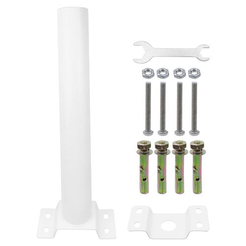 Geesatis 1Pcs Light Pole Mount,2.3 in Solar Lighting Mounting Bracket Extension Pole Kitfor Solar Street Light,Fixture Mounting Bracket for Street Light(White)