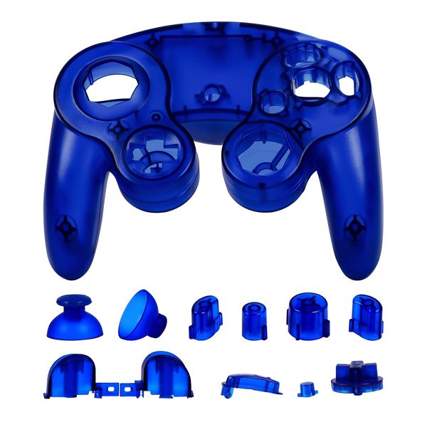 Ceozon Replacement Housing Faceplate Repair Accessory Kit Compatible with Gamecube Controller + Buttons (Blue)