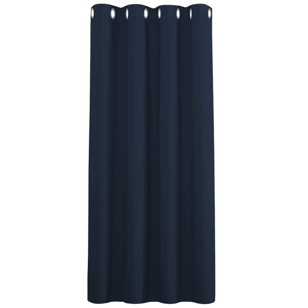 PONY DANCE Thermal Blackout Curtain for Windows - Navy Blue Curtain with Eyelet for Nursery Window Treatments Panel for Kid's Bedroom Adult Living room, 52 inch x 63 inch, 1 Panel