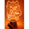 Kitty Cat Night Light Table Lamp LED Personalized Name Custom Kids Room & Remote