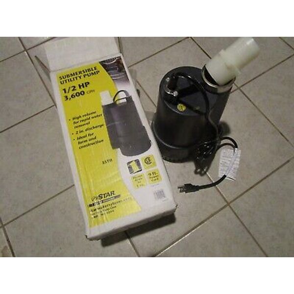 Star Water Systems 1/2 HP  3600 GPH 2" High Volume Submersible Utility Pump New