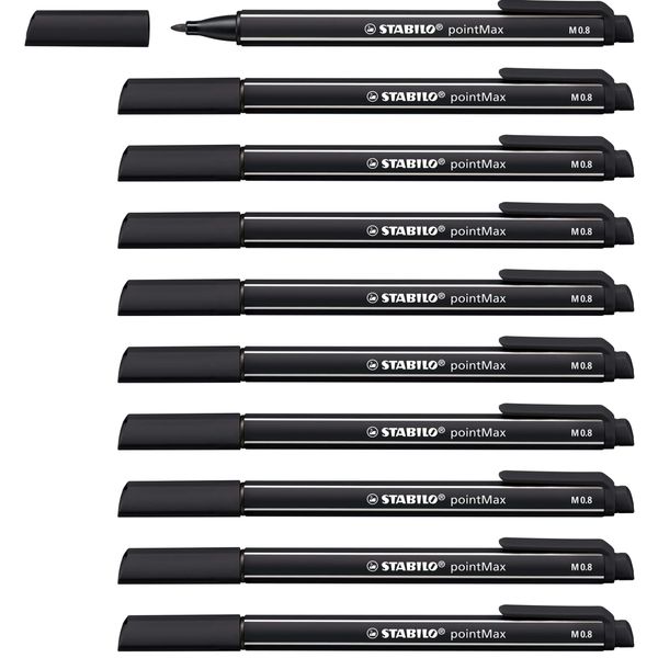 Fineliner - STABILO pointMax - Pack of 10 - Black