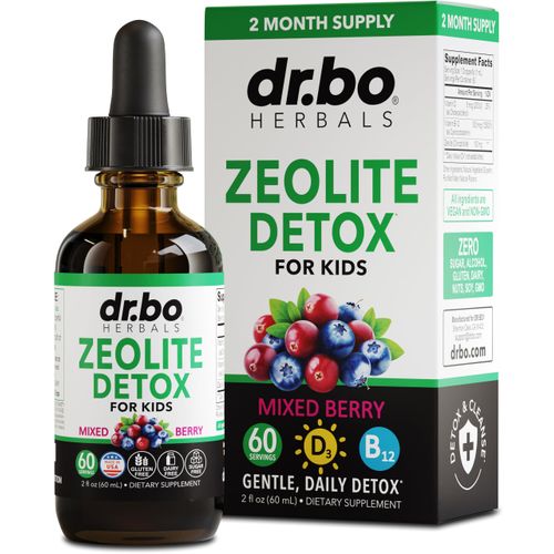 Zeolite Detox for Kids Liquid Drops - Advanced Clinoptilolite with Pure Vitamins B12 & D - Kids Gentle Body Daily Cleanse Focus & Speech Extra Clinoptilolite Zeolite Drops Detox Cleanse Supplement 2oz