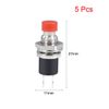 Sourcingmap 5Pcs,7mm Red Momentary Push Button Switch Round Flat Button SPST NO