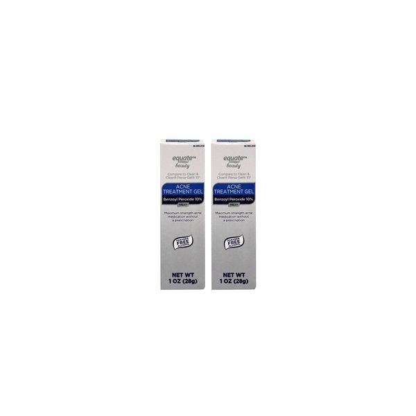 Equate 10% Benzoyl Peroxide Acne Treatment Gel, 1oz, 2 pack