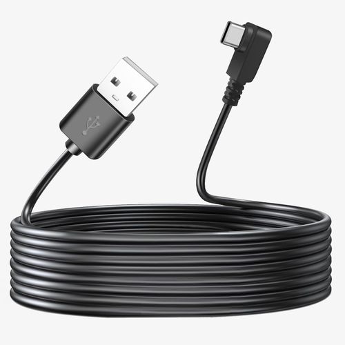 Pxm&MM USB C Dash Cam Power Cord 11.5ft,90 Degree Angle,USB 2.0 A to Type-C Dash Camera Cable,USB C Car Charger Adapter Connector for Dashcam,Support Current 3.5A