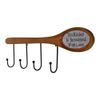 HoitoDeals 1Pcs Wooden Spoon W/Hooks With Metal Hooks 26cm