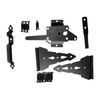 8" Universal Decorative Gate Set Black Powder Finish Handle Hinge Post Latch