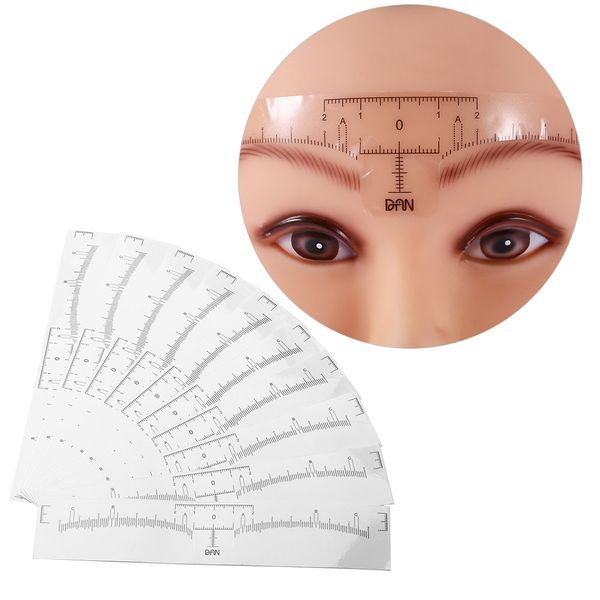 20pcs Disposable Permanent Eyebrow Measure Ruler Sticker Tattoo Shaper Stencil Makeup Tool