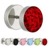 Treuheld Piercing Fake Plug - Silber - Schutzschicht - Kristall [2.] - schwarz