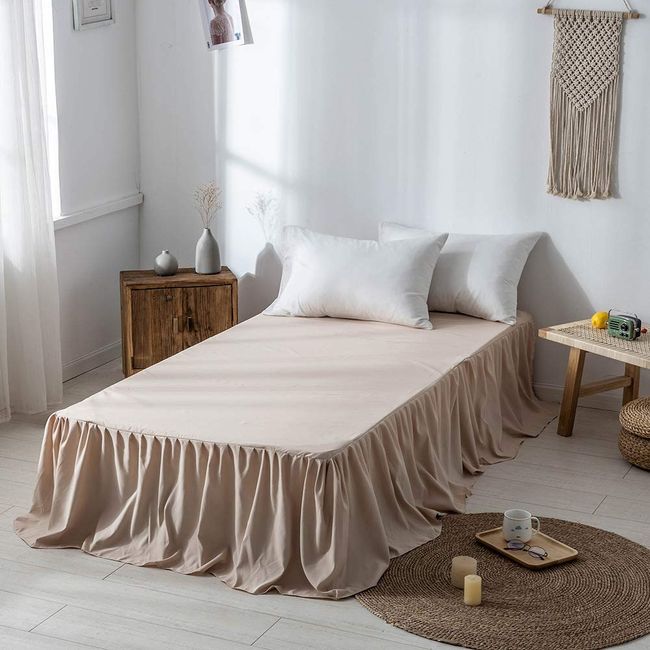 alice-eshop Bed Skirt, Bedspread, Ruffle, Bed Cover, Peach Skin Treatment, Bedding Cover, Atmosphere, Bed Sheet, Feels Good, Breathable, Durable, Soft, Washable, Ok, All Seasons