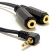 kenable 3.5mm Right Angle Stereo Jack Audio Splitter Adapter Cable Lead 20cm