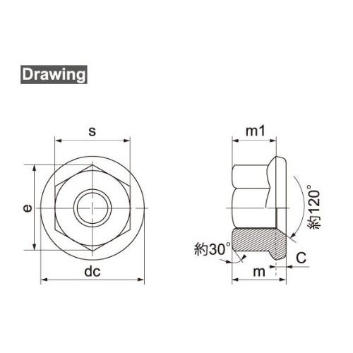 Osato 61614 Stainless Steel Flange Nut with Serate, For M6, Pack of 30