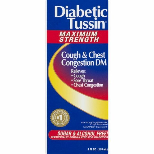 Diabetic Tussin Maximum Strength Cough & Chest Congestion DM Liquid 4 Oz 12 Pack