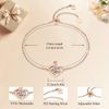 LAVUMO Bracelet 925 Silver Heart Rose Moissanite Diamonds Bracelets Women's Brilliant Hypoallergenic Jewellery Gift for Her Women Girlfriend Mum Christmas Valentine's Day Birthday Adjustable Bracelet