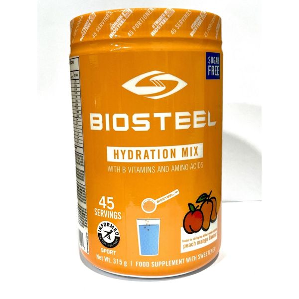 BIOSTEEL Hydration Mix w/ B Vitamins & Amino Acids 315g 45 Servings, PEACH MANGO