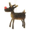 Bristle Red Nose Reindeer - Hanging Tree Decoration