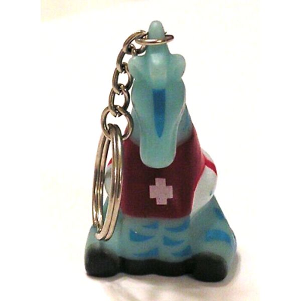 HTF Vintage American Heart Association Keychain Fob Lifeguard Giraffe Key Ring