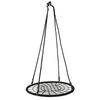 48" Spider Web Saucer Swing Tree Swing Set Adjustable Hanging Rope for Kid Black