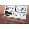 Firefighter Nameplate Gift - Thin Red Line Flag Custom Desk Name Plate - Graduat