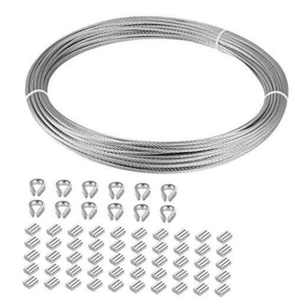 Eowpower 1/16 inch Stainless Steel 316 Aircraft Cable Wire Rope Marine Grade,