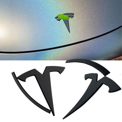 YHCDSEA Metal Badge Replacement Sticker fit for Model 3 Front Back Trunk Replace Emblem Stickers Accessories (Matt Black)