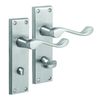 Victorian Scroll Bathroom Door Handles Satin Chrome 105x 41mm