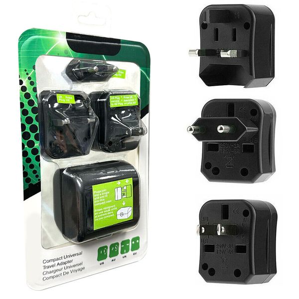 US EU To EU/UK/AU/US Plug Travel Charger Outlet Converter Wall AC Power Adapter