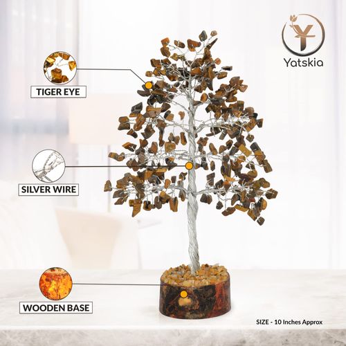 Tigers Eye - Crystal Tree - Bonsai Tree - Metaphysical Gifts - Gemstone Tree - Home Office Decor - Feng Shui Decor - Crystal Decor - Crystal Gifts - Tiger Eye Stone - Good Luck Charms(10 Inch Approx.)