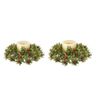 Green Red Glitter Tealeaf Berry 9" Candle Ring