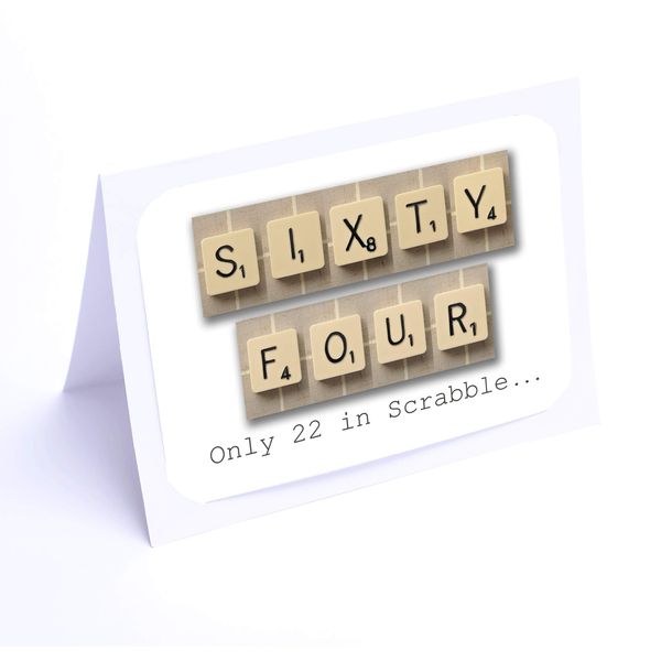 Scrabble Birthday Cards (64th Birthday Card)