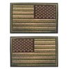 2 PCS AliPlus America Flag Patches Standard and Reverse Embroidered Tactical Morale Patch Hook and Loop(Green Brown)