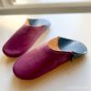 dear Morocco Dia Moroccan Babouche Double Color, Dahlia & Light Navy
