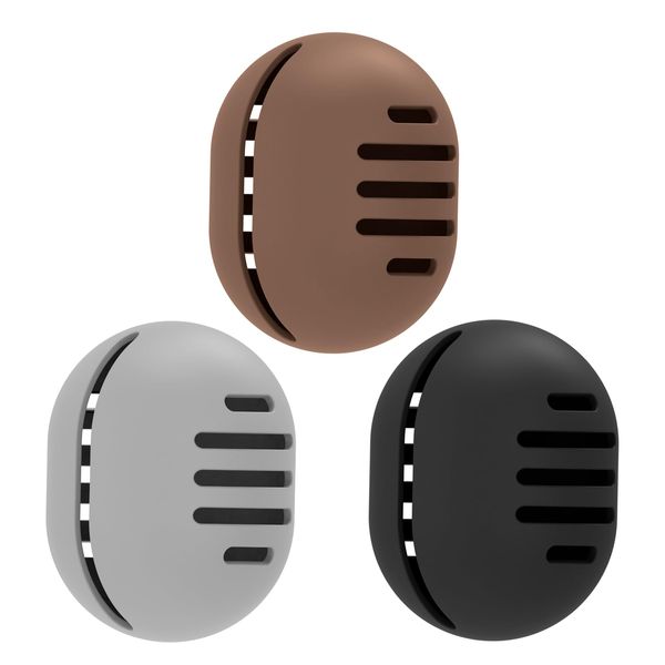 Fauxomor Custodia Spugna per Trucco Doppia Faccia Traspirante per Viaggio,Porta Spugna in Silicone per Beauty Blender per Tutte le Spugne,Riutilizzabile Facile da Trasportare,Grigio+Nero+Caffè