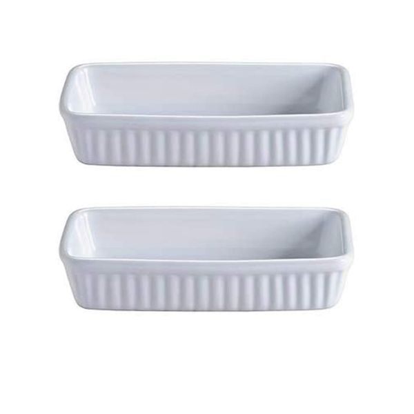 Mason Cash Classic Collection Reactangular Gratin Bowl 18cm White (Pack of 2)