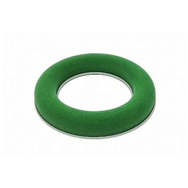mosy Floral Foam Wreath 30 cm with Plastic Underlay - Ring for Fresh Flower Arrangements, Wet, Fresh Flowers, Round, Table Decoration