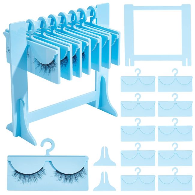 WEBEEDY Halter Für Falsche Wimpern Halter Acryl Wimpern Display Rack Aufbewahrungs Organizer Für Falsche Wimpern Mit 10 Aufhänger Ständern Für Frauen Mädchen