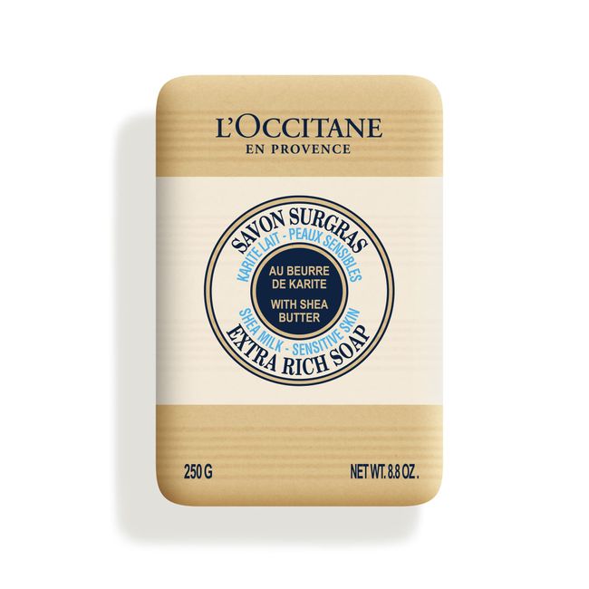 L'Occitane Shea Milk Sensitive Skin Extra Rich Soap, 8.8 oz: With Organic Shea Butter, Cleanse, Protect From Dryness, Family & Sensitive-Skin Friendly