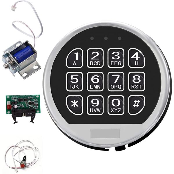 Gun Safe Lock Replacement with Solenoid Lock W/ Chrome Keypad DIY Safe Electroni