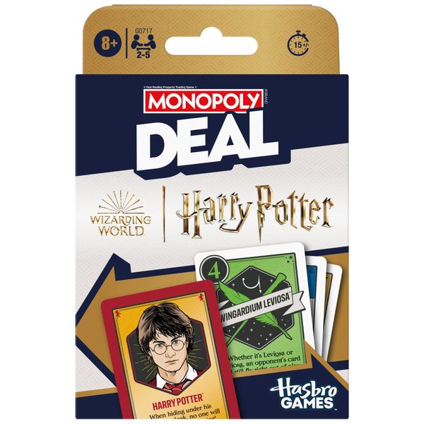 Monopoly Deal: HARRY POTTER Card Game | Family Games for Kids and Adults | Ages 8 and Up | 2 to 5 Players | 15 mins. | Travel Size