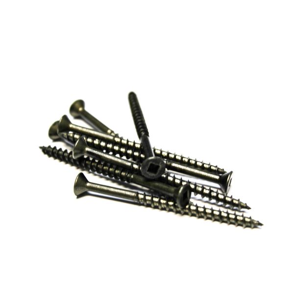 (500) 9x2-1/2 Square Flat Head Wood Screws (Plain and Lubed)