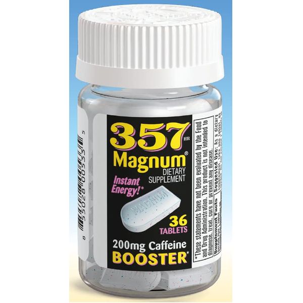 357 Magnum Dietary Supplement 200mg Caffeine Booster 36/ct Bottle, 3pack